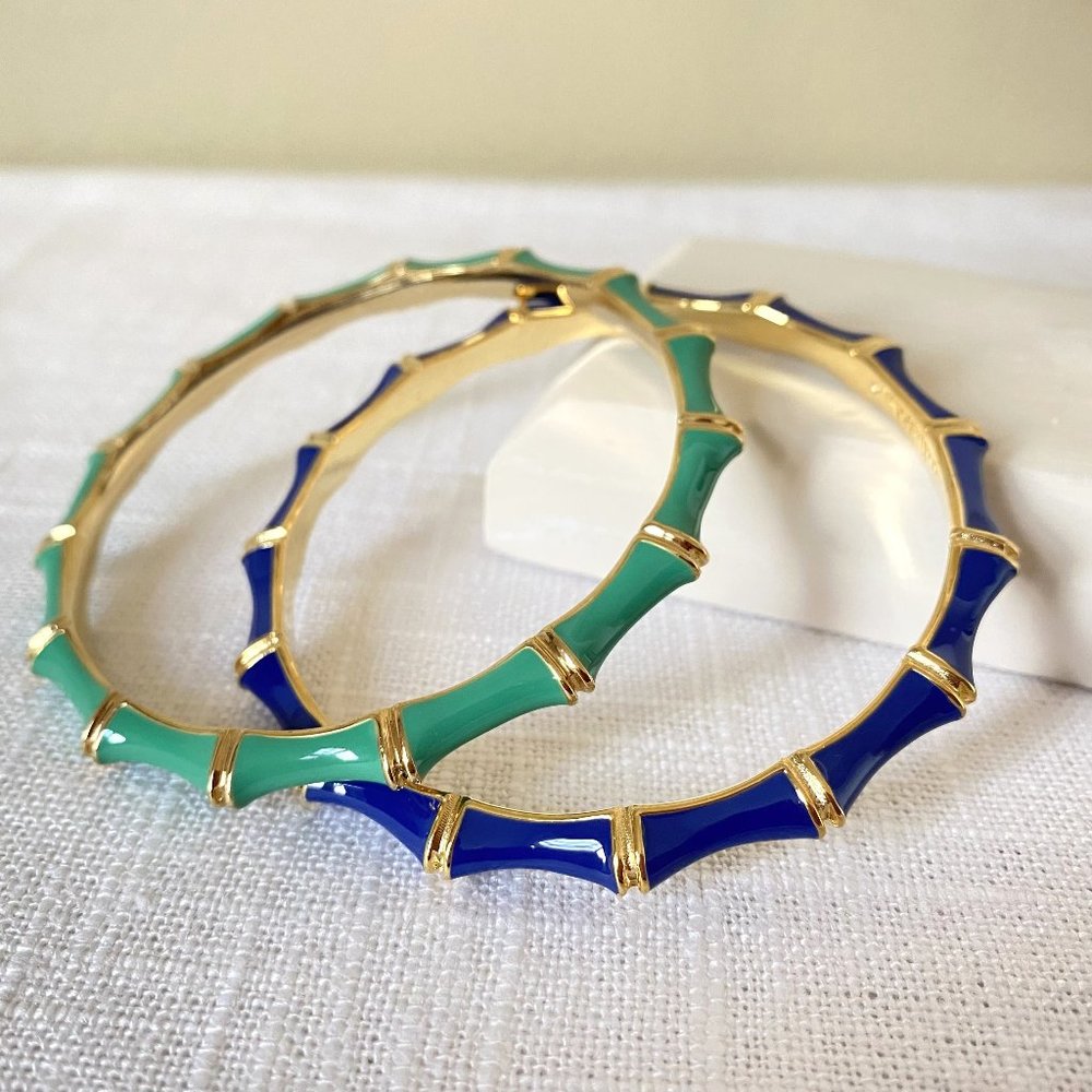 Stella & Dot Julep Bangles in Navy Blue and Emerald Green (set of 2)